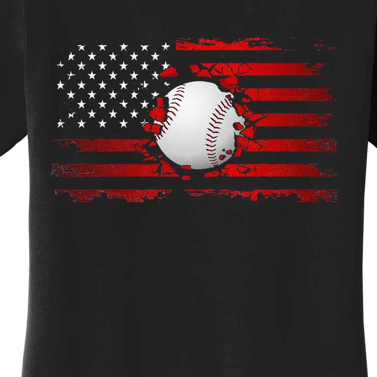 American Flag Baseball Apparel Baseball Women's T-Shirt