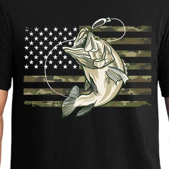 American Flag Bass Fish Fisherman Pajama Set