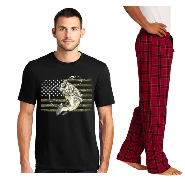 American Flag Bass Fish Fisherman Pajama Set