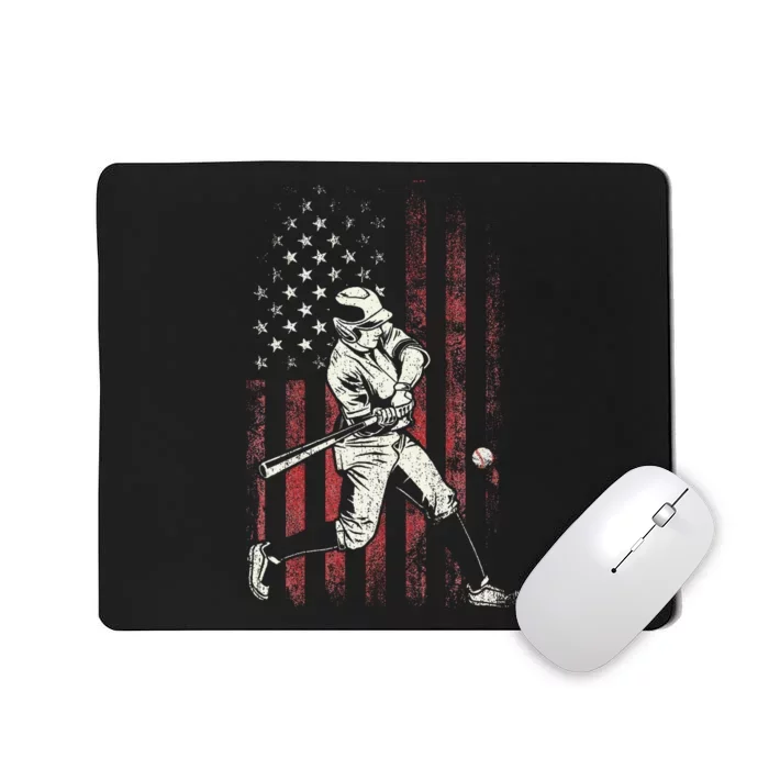 American Flag Baseball Team Vintage Gift Mousepad