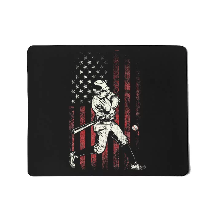 American Flag Baseball Team Vintage Gift Mousepad