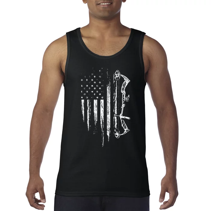 American Flag Bowhunting Bow Archery Tank Top