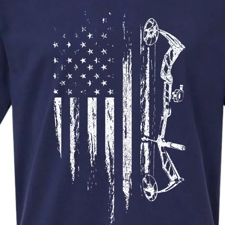 American Flag Bowhunting Bow Archery Sueded Cloud Jersey T-Shirt