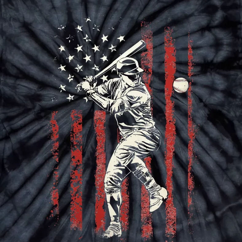 American Flag Baseball Team Tie-Dye T-Shirt