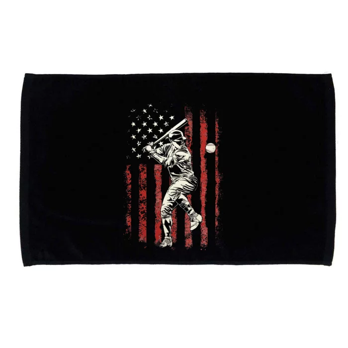 American Flag Baseball Team Microfiber Hand Towel