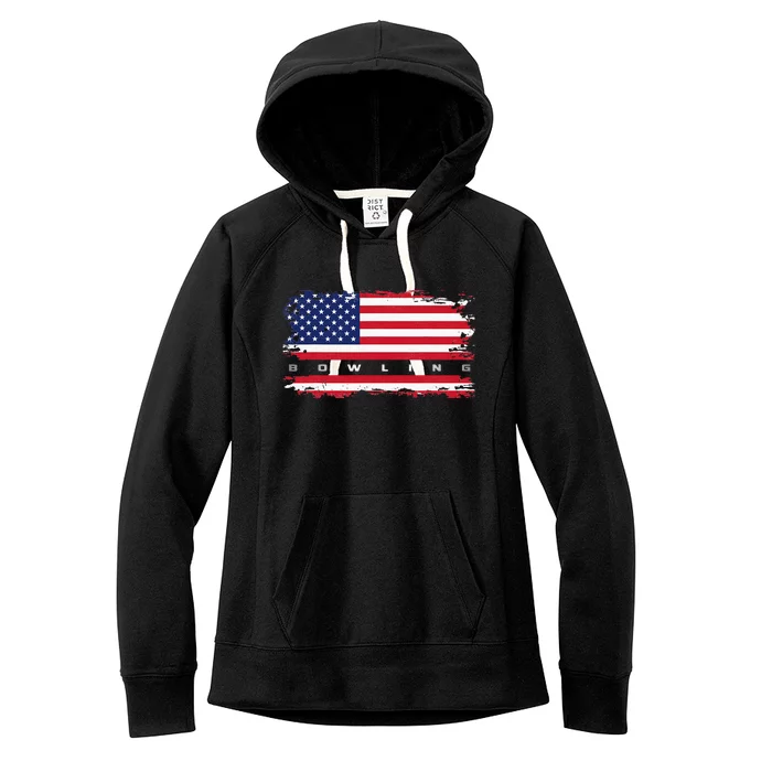 American Flag Bowling Apparel Bowling Women's Fleece Hoodie