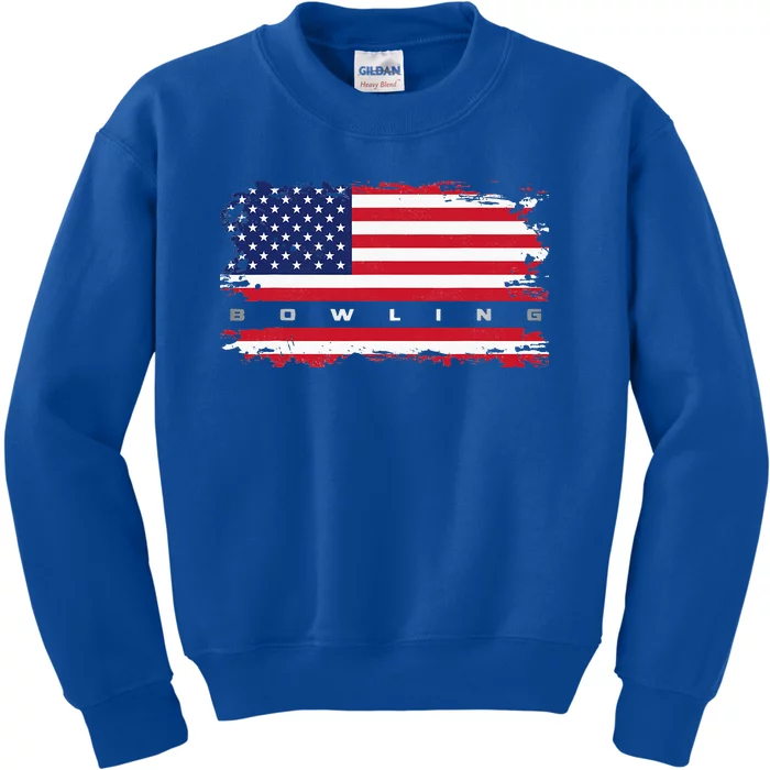 American Flag Bowling Apparel Bowling Kids Sweatshirt