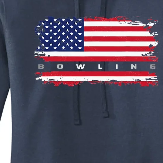 American Flag Bowling Apparel Bowling Women's Pullover Hoodie