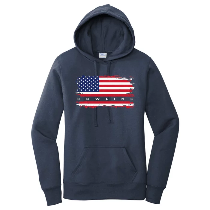 American Flag Bowling Apparel Bowling Women's Pullover Hoodie