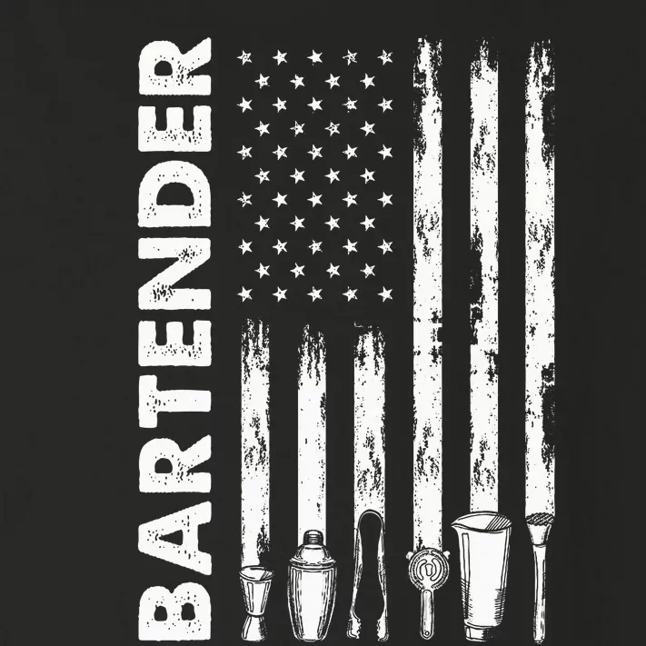 American Flag Bartender Funny Bartending Barkeep Toddler Long Sleeve Shirt