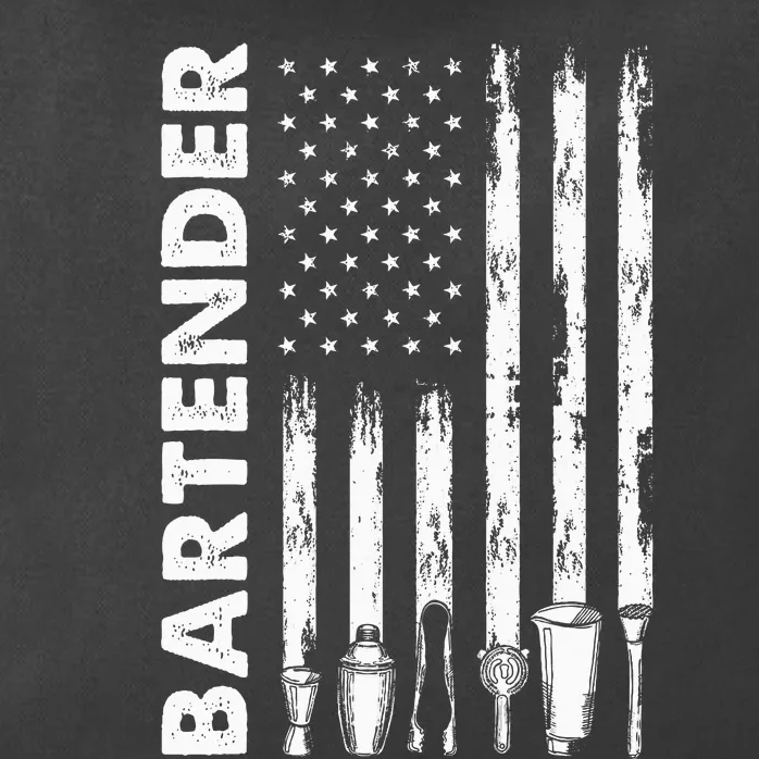 American Flag Bartender Funny Bartending Barkeep Zip Tote Bag