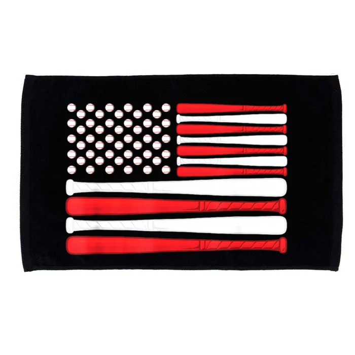 American Flag Baseball Flag Vintage Baseball Gift Microfiber Hand Towel