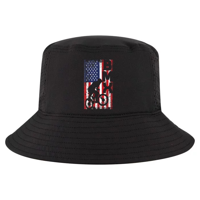 American Flag Bmx Racing Extreme Sport Riding Cool Bike Ride Cool Comfort Performance Bucket Hat