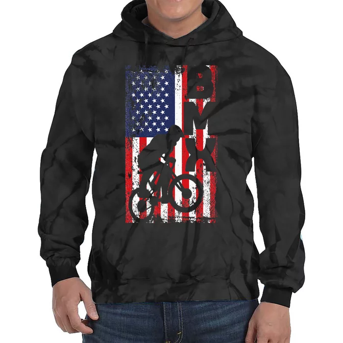 American Flag Bmx Racing Extreme Sport Riding Cool Bike Ride Tie Dye Hoodie