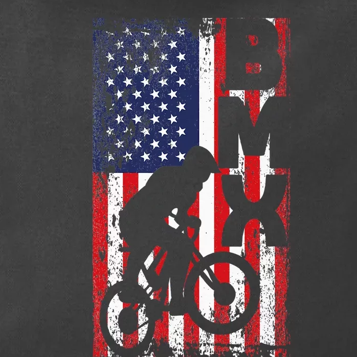 American Flag Bmx Racing Extreme Sport Riding Cool Bike Ride Zip Tote Bag