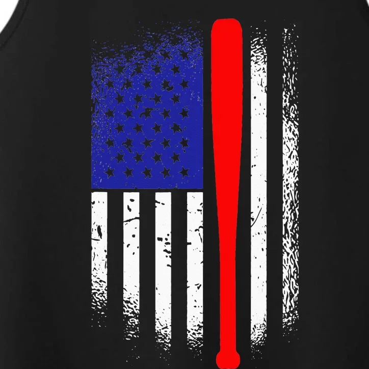 American Flag Baseball 4th Of July Patriotic Memorial Day Performance Tank