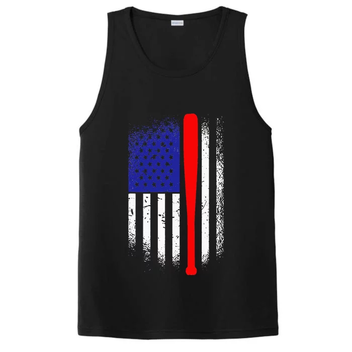 American Flag Baseball 4th Of July Patriotic Memorial Day Performance Tank