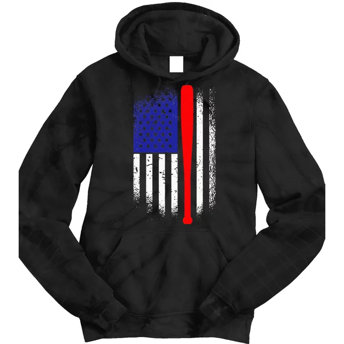 American Flag Baseball 4th Of July Patriotic Memorial Day Tie Dye Hoodie