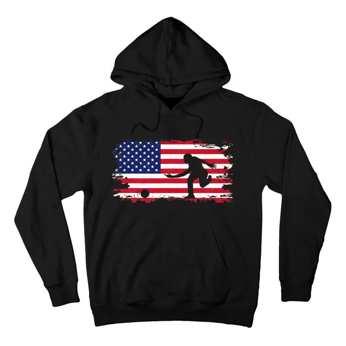 American Flag Bowling Apparel Bowling Tall Hoodie