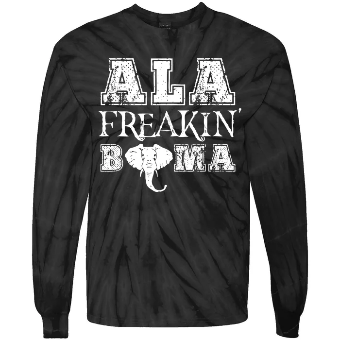 Ala Freakin Bama Funny Retro Alabama Gift Tie-Dye Long Sleeve Shirt