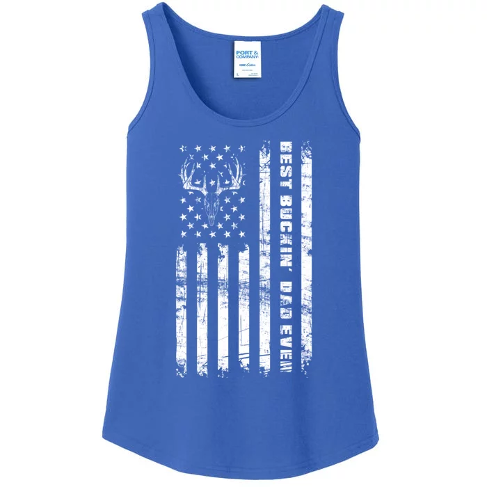 American Flag Best Buckin Dad Ever Gift Deer Hunter Gift Ladies Essential Tank