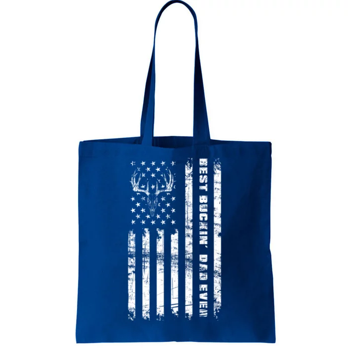 American Flag Best Buckin Dad Ever Gift Deer Hunter Gift Tote Bag