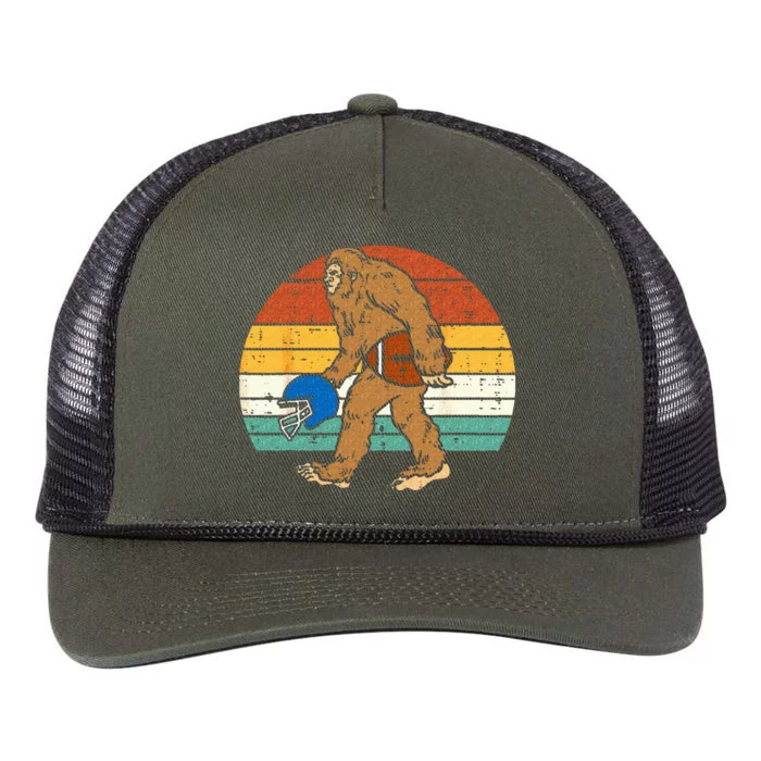 American Football Bigfoot Sasquatch Retro Retro Rope Trucker Hat Cap