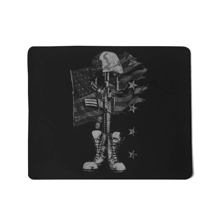 American Flag Battlefield Cross Mousepad