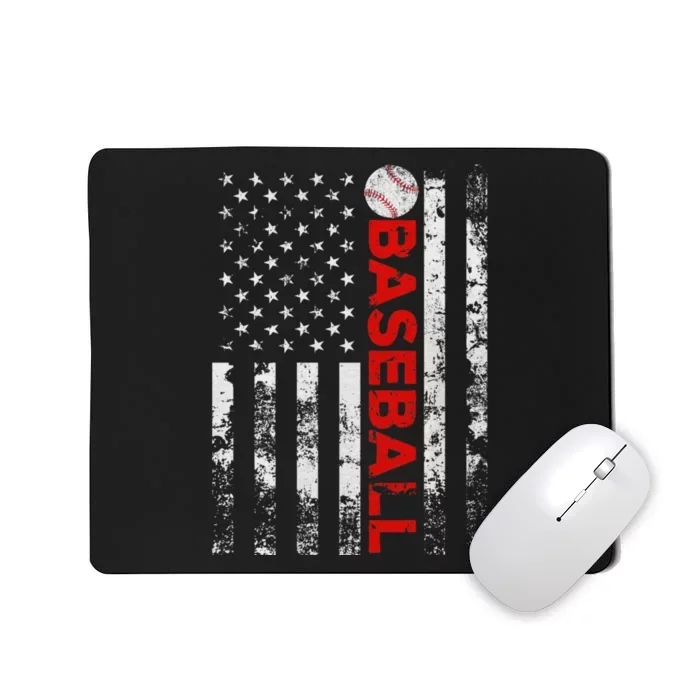 American Flag Baseball Team Funny Baseball Player Mousepad