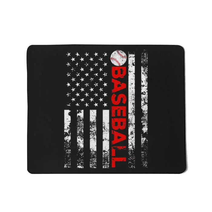 American Flag Baseball Team Funny Baseball Player Mousepad