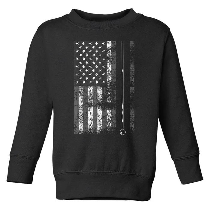 American Flag Billiard Stick Cute Table Game Funny USA Toddler Sweatshirt