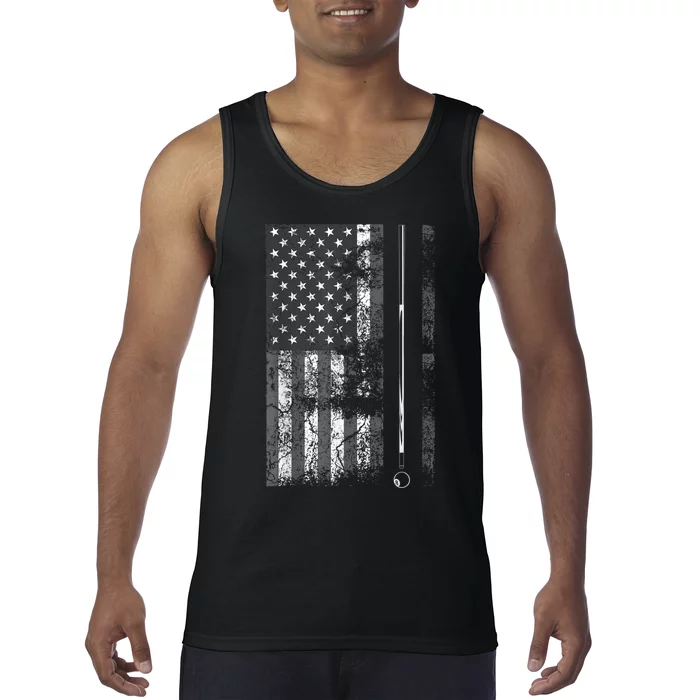 American Flag Billiard Stick Cute Table Game Funny USA Tank Top