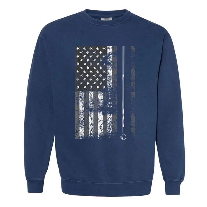 American Flag Billiard Stick Cute Table Game Funny USA Garment-Dyed Sweatshirt