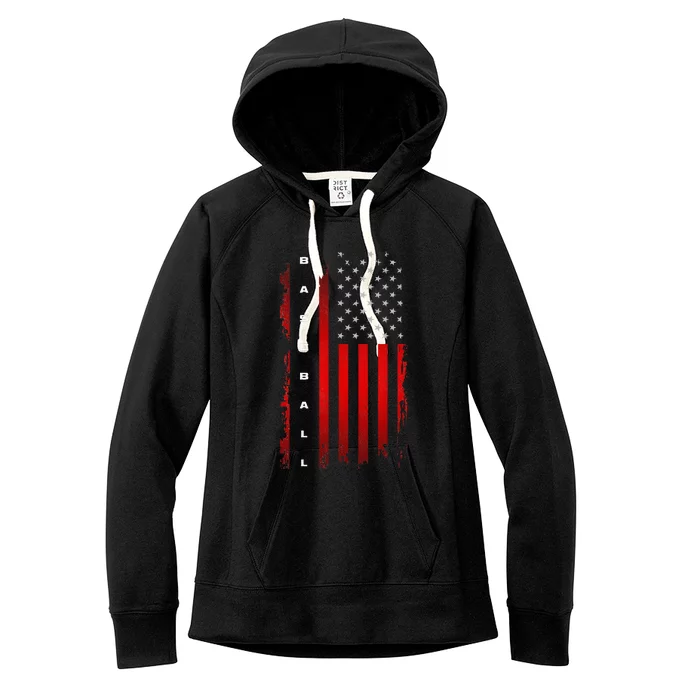 American Flag Baseball Apparel Baseball Women's Fleece Hoodie