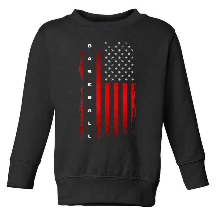 American Flag Baseball Apparel Baseball Toddler Sweatshirt