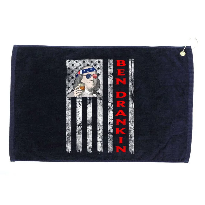 American Flag Ben Drankin Ben Franklin Funny 4th Of July Meaningful Gift Grommeted Golf Towel