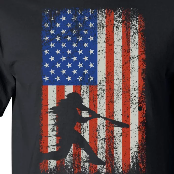 American Flag Baseball Team Gift Tall T-Shirt