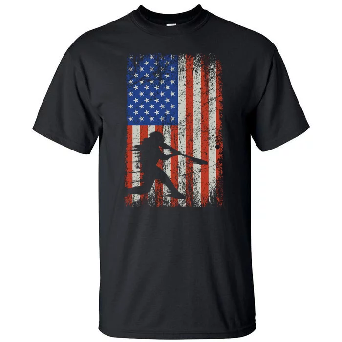 American Flag Baseball Team Gift Tall T-Shirt