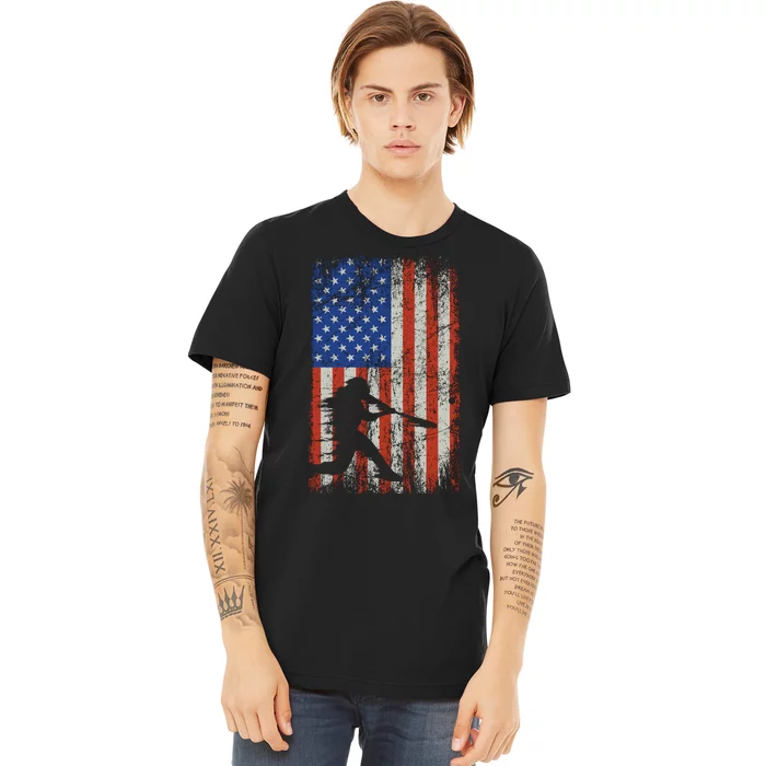 American Flag Baseball Team Gift Premium T-Shirt