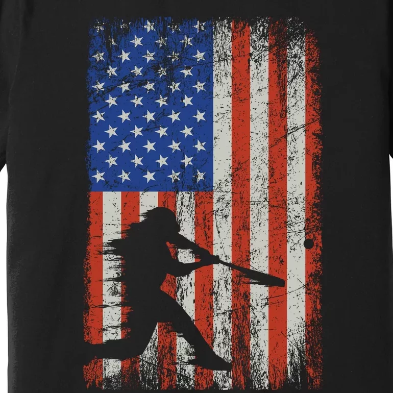 American Flag Baseball Team Gift Premium T-Shirt