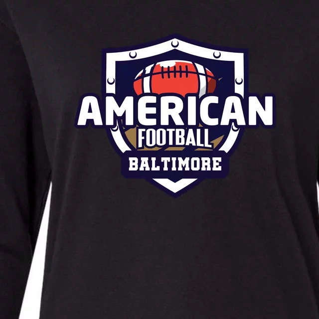 American Football Baltimore Womens Cotton Relaxed Long Sleeve T-Shirt