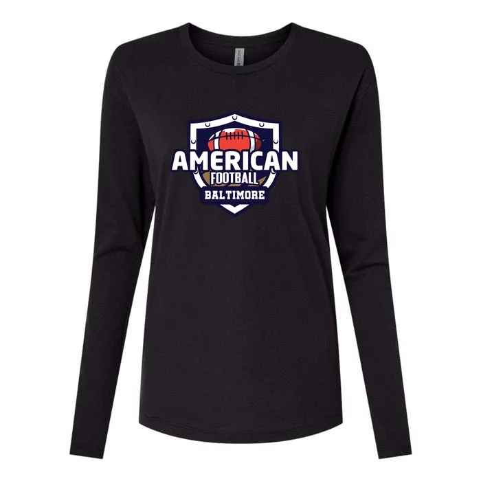 American Football Baltimore Womens Cotton Relaxed Long Sleeve T-Shirt