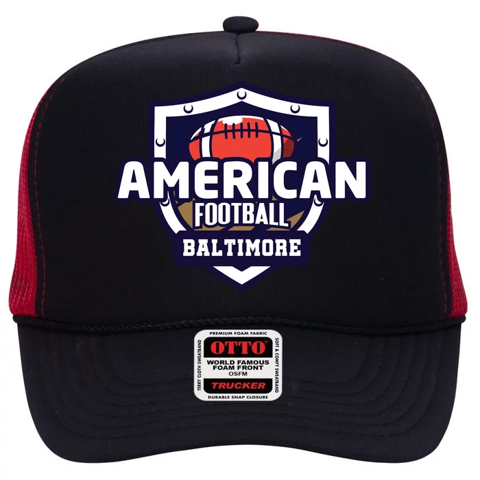 American Football Baltimore High Crown Mesh Trucker Hat