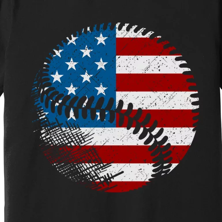 American Flag Baseball Baseball Premium T-Shirt