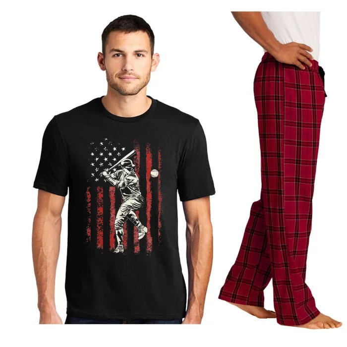 American Flag Baseball Team Gift Pajama Set