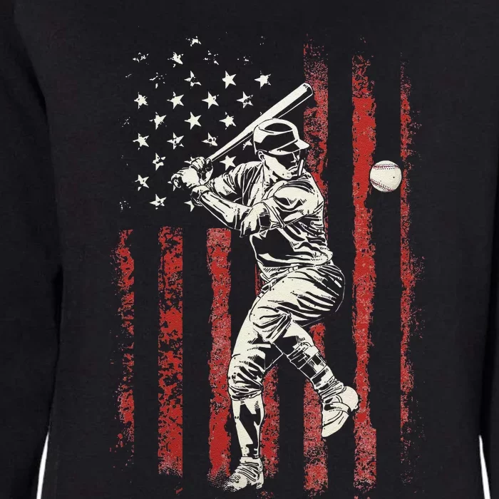 American Flag Baseball Team Gift Womens California Wash Sweatshirt