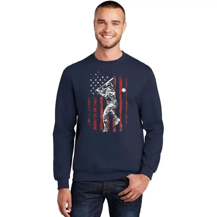 American Flag Baseball Team Gift Sweatshirt