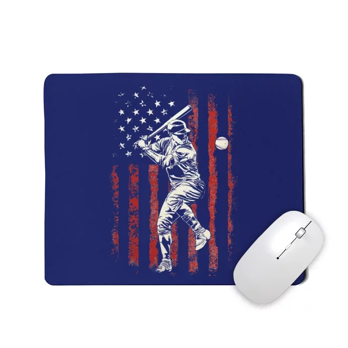 American Flag Baseball Team Gift Mousepad