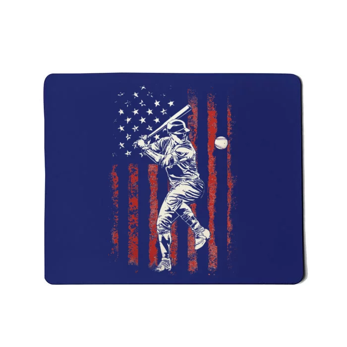 American Flag Baseball Team Gift Mousepad