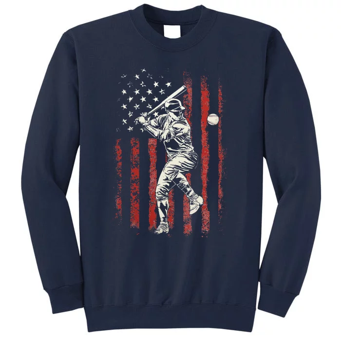 American Flag Baseball Team Gift Tall Sweatshirt